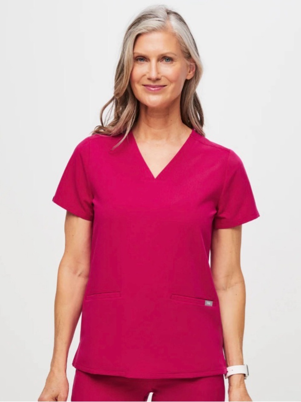 Figs - Ultra Rose Casma Three Pocket Scrub Top size Small